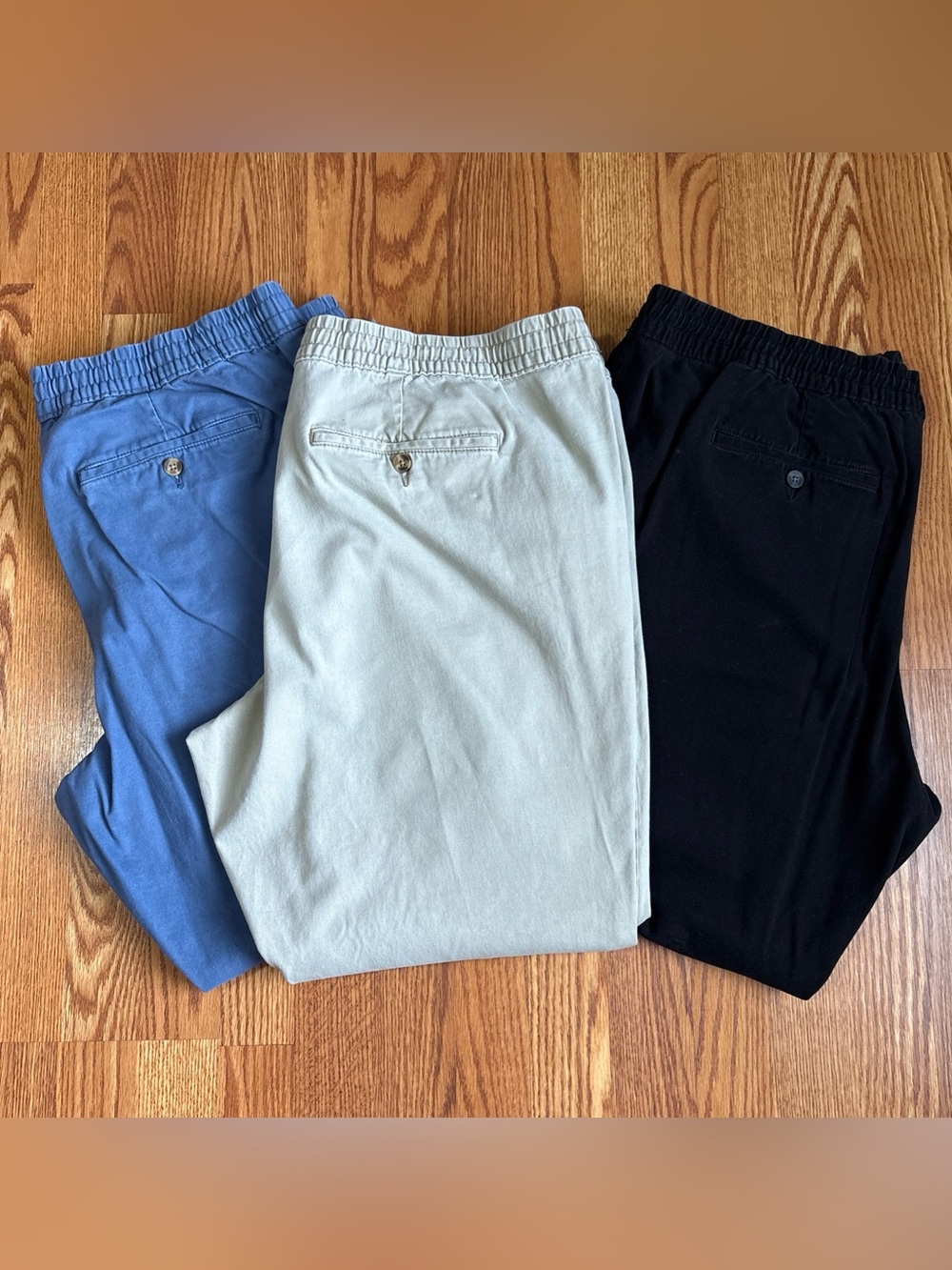 Lot of 3 George Elastic Waist w/Drawstring Men's Pocketed Khakis Size 2XL(44-46)